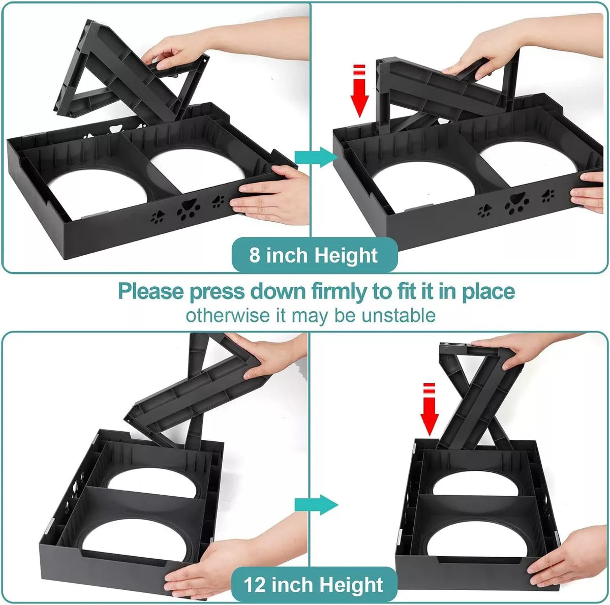 Comedero Bebedero Ajustable Para Mascotas