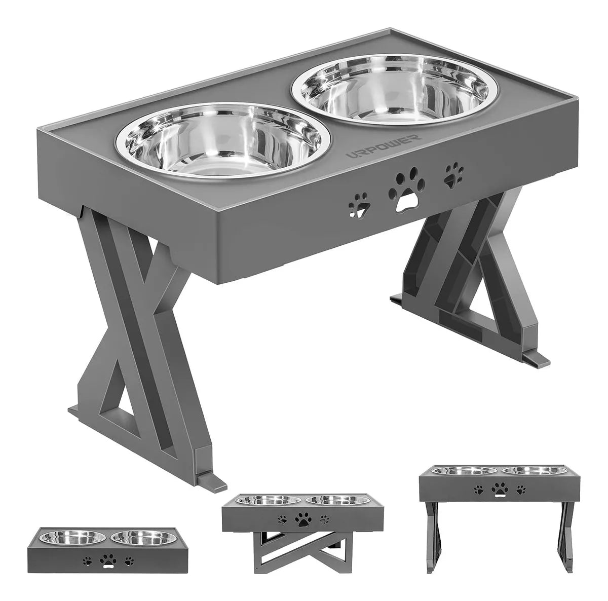 Comedero Bebedero Ajustable Para Mascotas