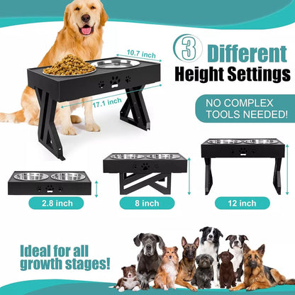 Comedero Bebedero Ajustable Para Mascotas