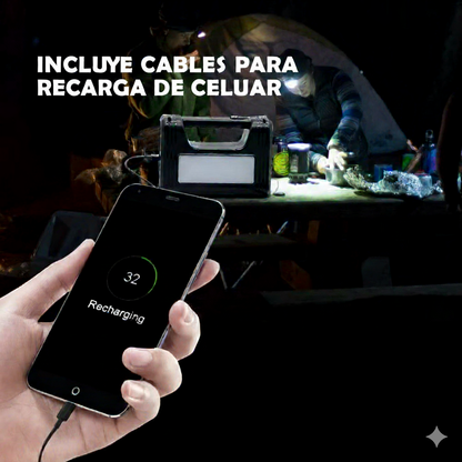 Kit Linterna Recargable Solar y usb