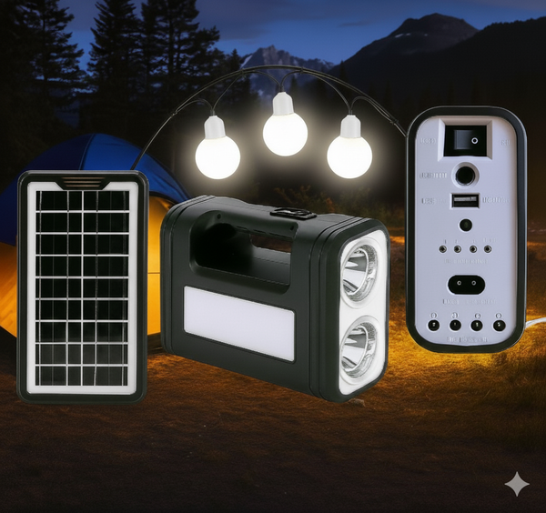 Kit Linterna Recargable Solar y usb